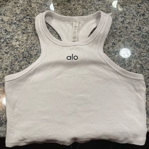 White Alo Yoga Aspire Tank (racer back)